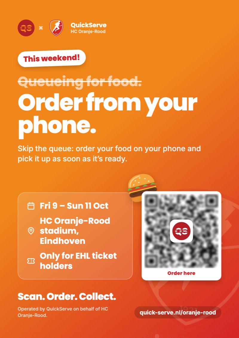 EHL weekend poster in English: order from your phone, Fri 9 to Sun 11 Oct.